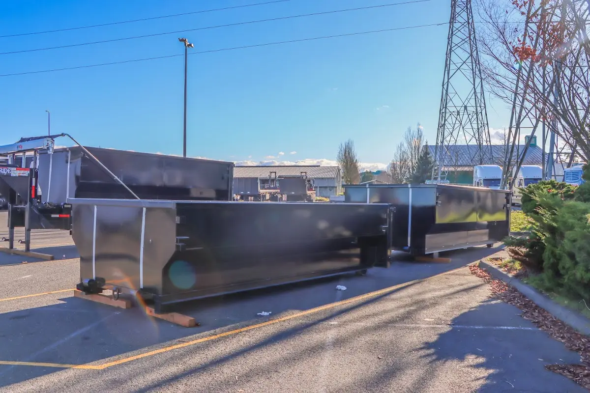 Roll-off dumpster ready for waste disposal at job site for Construction Dumpster Rental in South Bradenton